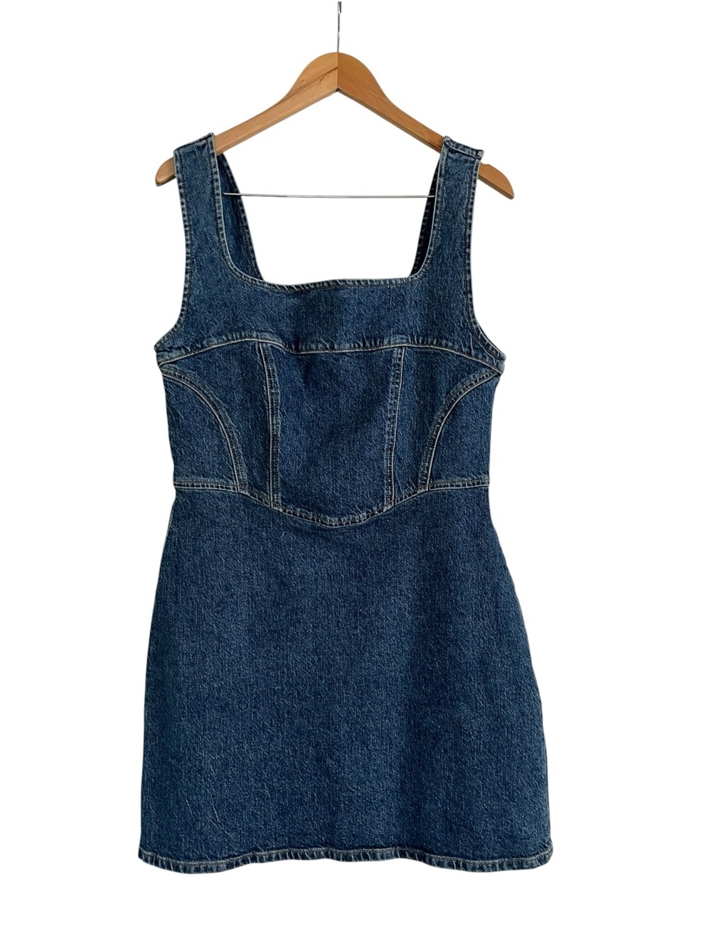 Reformation NWT Davies Bustier Denim Mini Dress organic cotton blend 10